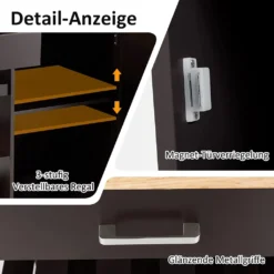 COSTWAY Küchenwagen Auf Rollen, Kücheninsel Mit Schublade, Weinregal, Offene Regale & Handtuchhalter, Platzsparender Servierwagen, Für Küche, Esszimmer, Bar, Braun 13 COSTWAY Küchenwagen Auf Rollen, Kücheninsel Mit Schublade, Weinregal, Offene Regale & Handtuchhalter, Platzsparender Servierwagen, Für Küche, Esszimmer, Bar, Braun -Mepalhom Geschaft 9a77c0a572de89ba2f8852d7118c536e