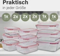 Classbach® Glas-Frischhaltedosen Mit Deckel, 9er-Vorratsdosen-Set/Vorratsgläser, Geeignet Für Mikrowelle, Spülmaschine Und Gefrierfach, Meal Prep Boxen Aus Glas, Perfekte Aufbewahrungsbox Küche 13 Classbach® Glas-Frischhaltedosen Mit Deckel, 9er-Vorratsdosen-Set/Vorratsgläser, Geeignet Für Mikrowelle, Spülmaschine Und Gefrierfach, Meal Prep Boxen Aus Glas, Perfekte Aufbewahrungsbox Küche -Mepalhom Geschaft 9a7d083875a71518f7b97c4093d209c9