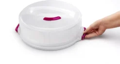 Metaltex Tortenbehälter ø36cm Höhenvers, Transparent/rot/weiß -Mepalhom Geschaft 9a8ad5cd26d1c70b7b8f10cfd2888b8a