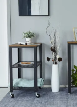 Meerveil Retro Servierwagen, 3 Ebenen Küchenwagen, Rollwagen Auf 4 Rollen, Küchenregal Aus Holz Und Metall, Für Küche Und Wohnzimmer, Vintagebraun-schwarz -Mepalhom Geschaft 9c4d75a21e761a4674a7f15079a53aff