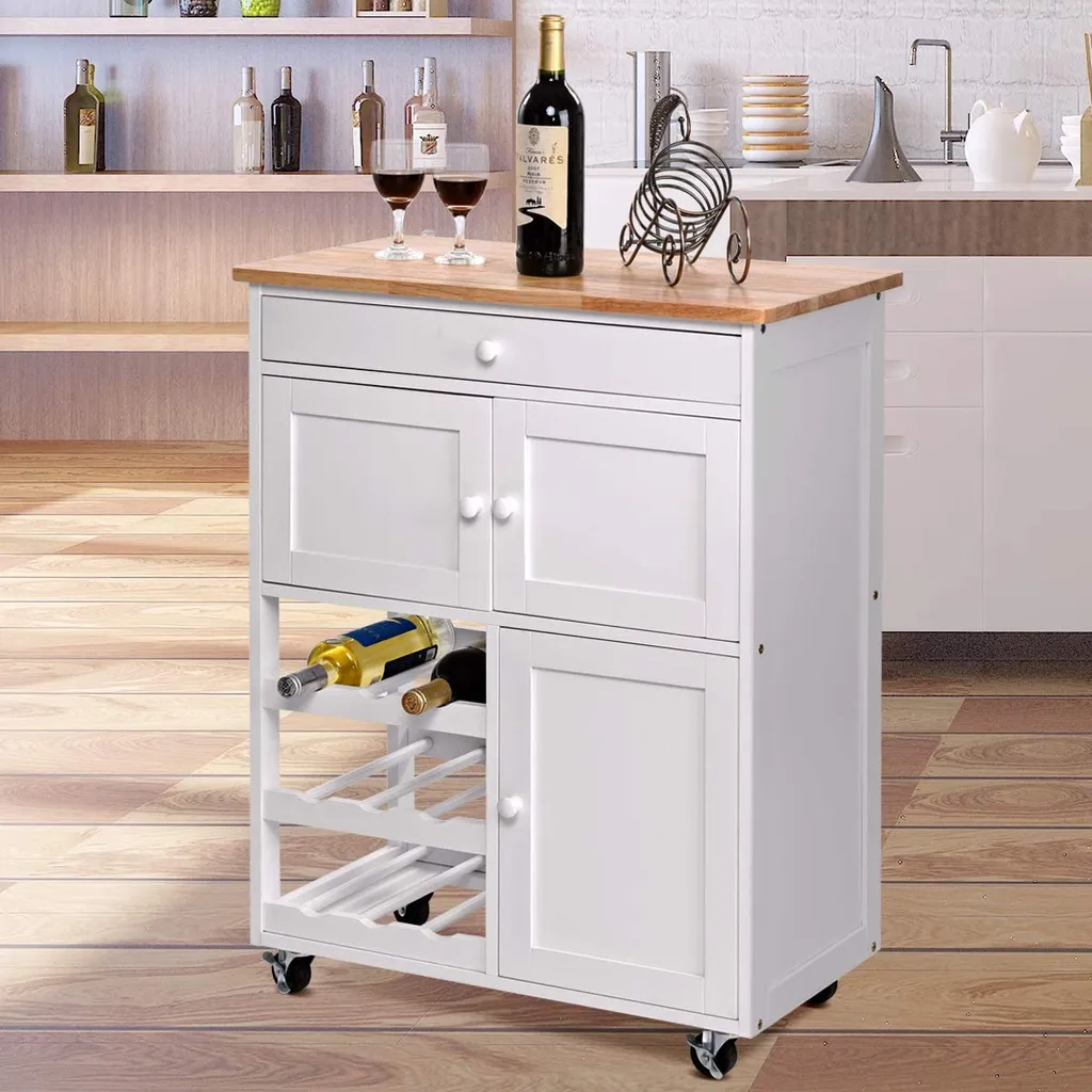 COSTWAY Servierwagen Küchenschrank Küchenwagen Küchentrolley Beistellwagen Küchenregal Rollwagen Weinregal Weinschrank Holz Weiss 3 COSTWAY Servierwagen Küchenschrank Küchenwagen Küchentrolley Beistellwagen Küchenregal Rollwagen Weinregal Weinschrank Holz Weiss