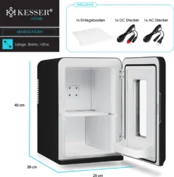 KESSER® 2in1 Mini Kühlschrank Kühlbox 15 Liter Kühl Und Heizfunktion Tragbarer AC DC 220-240V/12V Steckdose Und Zigarettenanzünder Warmhaltebox Mini-Thermobox Auto Büros Zimmer Camping Garten , Farbe:Schwarz, Größe:15L -Mepalhom Geschaft a49d9932715e211a68603627b4a43ddb