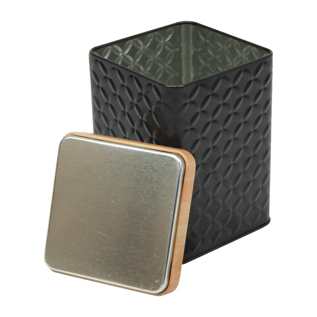 2er Set Metall Vorratsdose Mit Deckel 16x10,5x10,5cm - Schwarz 8 2er Set Metall Vorratsdose Mit Deckel 16x10,5x10,5cm - Schwarz – Bild 6