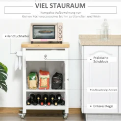 HOMCOM Küchenwagen Küchenrollwagen Servierwagen Mit Einer Schublade Geschlossenen Schrank Regalboden Und Handtuchhalter 4 Lenkrollen MDF Gummiholz Weiß+Eiche 63,5 X 40 X 90 Cm 13 HOMCOM Küchenwagen Küchenrollwagen Servierwagen Mit Einer Schublade Geschlossenen Schrank Regalboden Und Handtuchhalter 4 Lenkrollen MDF Gummiholz Weiß+Eiche 63,5 X 40 X 90 Cm -Mepalhom Geschaft a634cf059af3111eebd2b41106b949d2