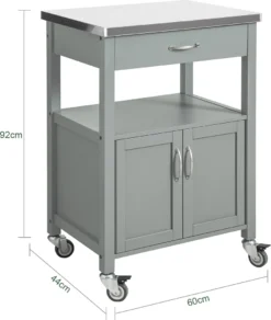 SoBuy FKW22-HG Küchenwagen Mit Edelstahlplatte Küchenrollwagen Servierwagen Rollwagen Getränkewagen Fürs Büro BHT Ca.: 60x92x44cm -Mepalhom Geschaft a9d720758f8f3013d80a7cd881a70c83
