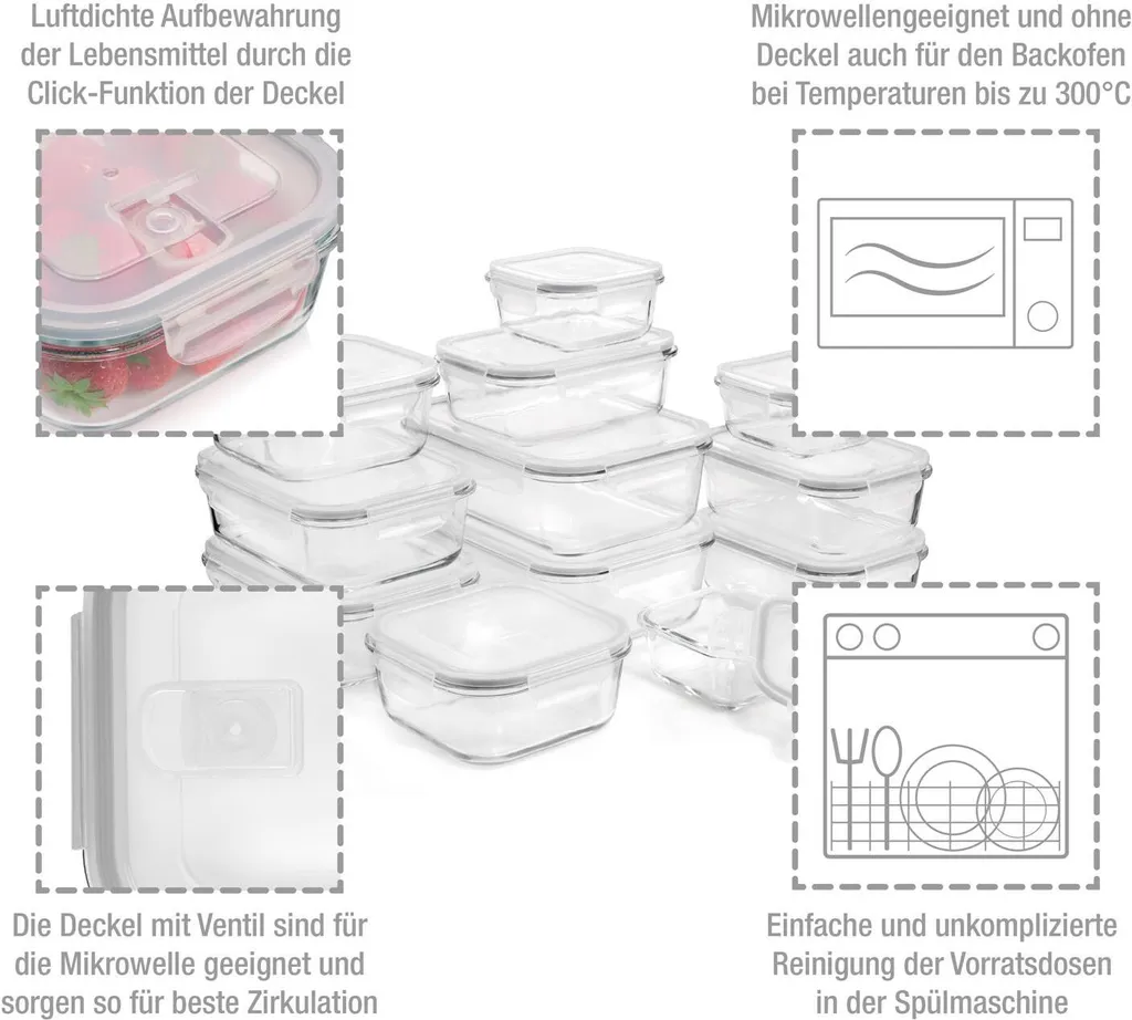 Sänger Frischhaltedosen Set Aus Glas 12er Set 9 Sänger Frischhaltedosen Set Aus Glas 12er Set – Bild 7