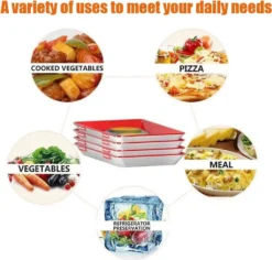 Konservierungsschale Für Lebensmittel Waste Food Preservation Tray Vakuum Frische Aufbewahrung Tablett Mit Elastischen Film Schnalle Dichtung Vorratsbehälter Set Küchenhelfer (4pcs) -Mepalhom Geschaft adf6deb041a73ce8e71c9b254e207381