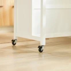 SoBuy FKW74-WN Servierwagen Kücheninsel Sideboard Küchenwagen Küchenschrank Mit 2 Schubladen Und Ablagen Weiß-Natur BHT Ca.: 100x94x60cm -Mepalhom Geschaft ae1656da11157caa00a5f1757501be79