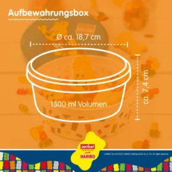 Zenker Haribo Vorratsdose Als Aufbewahrung Für Snacks Und Süßigkeiten Frischhaltedose Aus Kunststoff Mit Süßem Goldbär-Design Runde Dose Für Die Küche -Mepalhom Geschaft ae2f190817b718530309679656c5b69e