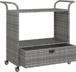 VidaXL Barwagen Mit Schublade Grau 100x45x97 Cm Poly Rattan 12 VidaXL Barwagen Mit Schublade Grau 100x45x97 Cm Poly Rattan -Mepalhom Geschaft af077b80b4e5da0ef7c3ab0ff7d034a9