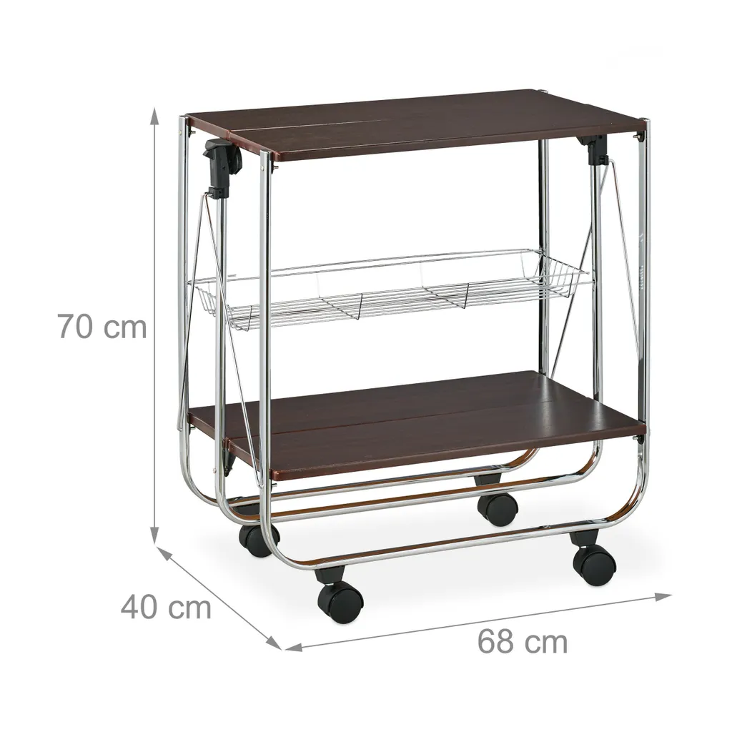 Relaxdays Klappbarer Servierwagen 6 Relaxdays Klappbarer Servierwagen – Bild 4