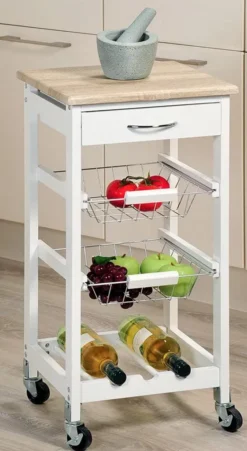 Kesper Küchenwagen Mit Schublade, Weiß, 2581413 -Mepalhom Geschaft afa47001e9fa42f851c53585898c07cc