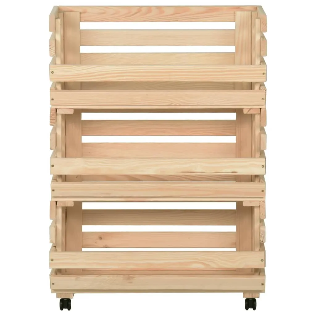 VidaXL Gemüsewagen 57x30x80 Cm Massivholz Kiefer 5 VidaXL Gemüsewagen 57x30x80 Cm Massivholz Kiefer – Bild 3