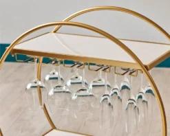 KANDR Barwagen - Weintisch - Servierwagen - Servierwagen - Küchenwagen - Auf Rollen - Rund - Gold -Mepalhom Geschaft b6b618f0dbe907911c7b16e52ecea399