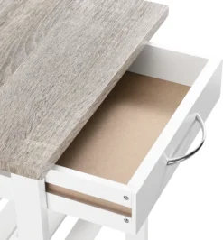 Servierwagen 76 X 37 X 37 Cm Barwagen 3 Ablage 1 Schublade Beistellwagen Allzweckwagen Rollwagen MDF Holzfarben-Weiß [en.casa] -Mepalhom Geschaft badc647786122f02be0890497c45cce1