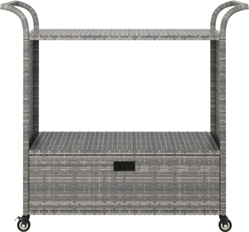 VidaXL Barwagen Mit Schublade Grau 100x45x97 Cm Poly Rattan 5 VidaXL Barwagen Mit Schublade Grau 100x45x97 Cm Poly Rattan – Bild 3