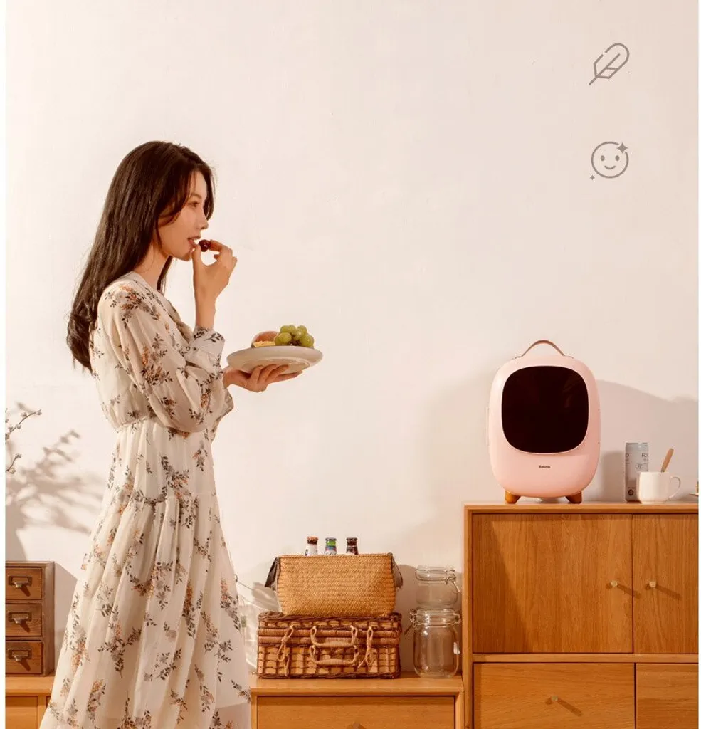 Baseus Mini Beauty Kühlschrank Für Kosmetik Reisekühlschrank Mit Heizung 8l 220V EU / 12V Weiß 12 Baseus Mini Beauty Kühlschrank Für Kosmetik Reisekühlschrank Mit Heizung 8l 220V EU / 12V Weiß – Bild 10