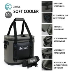 Zelsius Soft Kühltasche Grau 20 Liter | Leicht Und Wasserdicht -Mepalhom Geschaft bd4b46c0ea3411a1e1bf9b1307c8786d