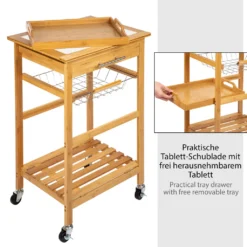 ONVAYA Küchenwagen Kyoto Auf Rollen, Küchenrollwagen Aus Bambus Mit Arbeitsplatte Weiß Aus Stein, Praktischer Beistellwagen Für Die Küche Inkl. Schubladen -Mepalhom Geschaft bd54a4ad261af079184b92b5283612a3