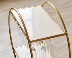 KANDR Barwagen - Weintisch - Servierwagen - Servierwagen - Küchenwagen - Auf Rollen - Rund - Gold -Mepalhom Geschaft bd71e8f5ca71457ff48bba5d52bddcf5