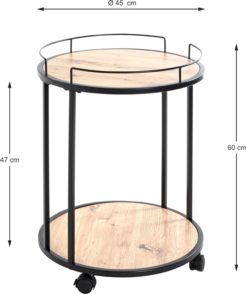 Haku Beistelltisch Auf Rollen, Schwarz-eiche - Maße: - Cm X - Cm X 60 Cm; 14906 5 Haku Beistelltisch Auf Rollen, Schwarz-eiche - Maße: - Cm X - Cm X 60 Cm; 14906 – Bild 3