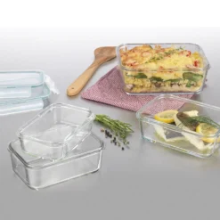 GOURMETmaxx Glas-Frischhaltedosen Klick-it 8-tlg. Frischhaltedosen 4er Set Glas Klick-It Gefrierdosen Lunchbox Brotdose Mikrowelle -Mepalhom Geschaft c5f156a9c4b4cda2ff3da2ffadce47d5