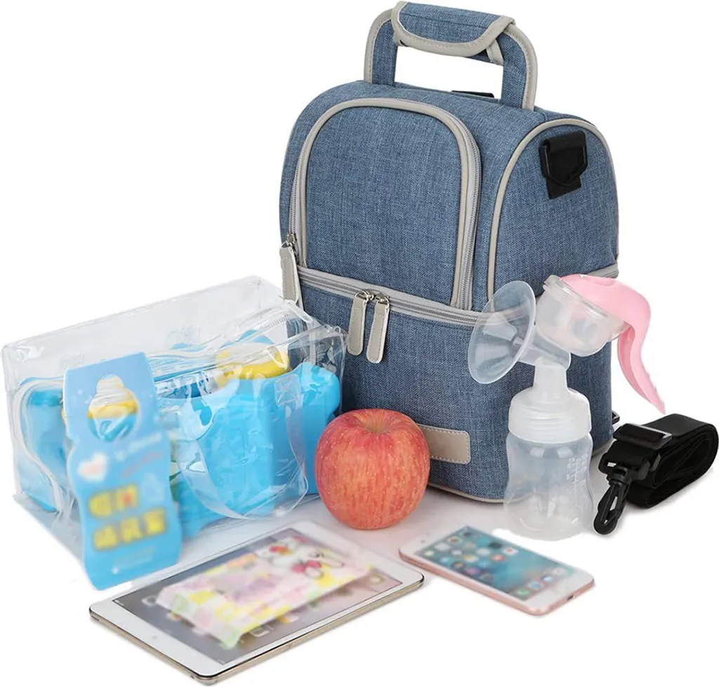 Muttermilch-Kühltasche Mit Kühlakkus, Doppellagig, Passend Für 3 Flaschen, Bis Zu 255 Ml, Für Stillen, Muttermilch, Pumpbeutel, Rucksack ,Denim Blue 10 Muttermilch-Kühltasche Mit Kühlakkus, Doppellagig, Passend Für 3 Flaschen, Bis Zu 255 Ml, Für Stillen, Muttermilch, Pumpbeutel, Rucksack ,Denim Blue – Bild 8