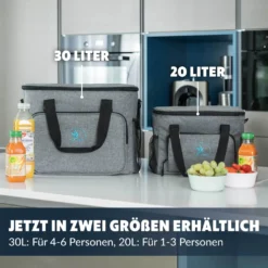 Obics - Kühltasche Gross Faltbar 30l Kuehlbox Isoliertasche Grau Für Essen In Tupperware Für Auto Mit Fächer Lunchtasche Camping Zubehör Für Picknick Essenstasche Isoliert Und Wasserdicht Für Arbeit -Mepalhom Geschaft c68ef58ee9a3e77f2407757c859b41cc