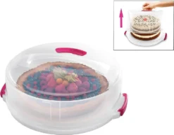 Metaltex Tortenbehälter ø36cm Höhenvers, Transparent/rot/weiß -Mepalhom Geschaft c7b81aba75f89b19cee49281fd2e7707