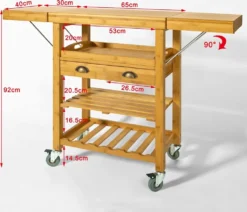 SoBuy FKW25-N Servierwagen Aus Hochwertigem Bambus Küchenwagen Küchenregal Rollwagen BHT Ca: 65 (95/125) X92x40cm -Mepalhom Geschaft c9d7787c13ca22cde7cc6e768fa41da9