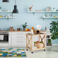 Relaxdays Küchenwagen Aus Walnussholz -Mepalhom Geschaft ca6de0c138ff483a46efddaecbe38f18