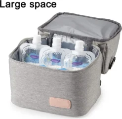 Kühltasche Für Muttermilch, Babyflasche, Wasserdicht, Für Gefrierschrank, Mama, Reiserucksack, Tragbar, Wärmeisoliert, Lunchbox Für Damen, Herren, Kinder, Große Kapazität, Handtasche,Grey -Mepalhom Geschaft ca7c9f18ebd215e59540f2207a05d9ba