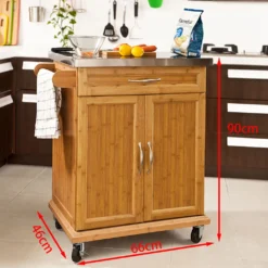 SoBuy Küchenwagen Aus Bambus Mit Edelstahltop, Servierwagen FKW13-N -Mepalhom Geschaft cefff34efa58fbd3cc84852069fb910e