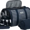 Anndora Picknick Kühltasche + Decke + Zubehör - Blau Weiß Gestreift - Blau -Mepalhom Geschaft cfb5bc61318868132a6244eb562608c7