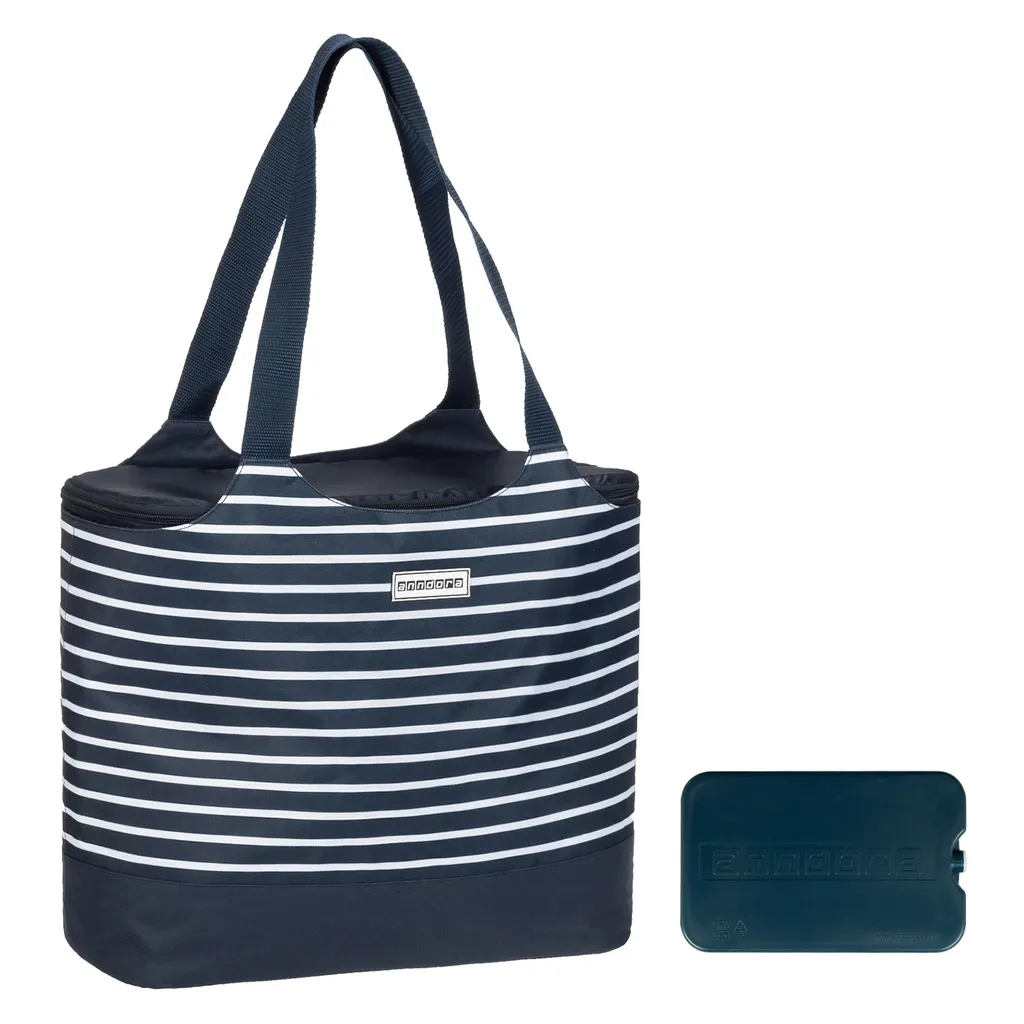 Strandtasche 2 In 1 Kühltasche + SchultertascheAHOI Blau Weiß - Navy 3 Strandtasche 2 In 1 Kühltasche + SchultertascheAHOI Blau Weiß - Navy