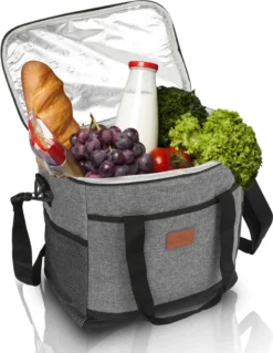 Lospitch 25L Kühltasche Faltbar Kühlkorb Kühlbox Isoliertasche Thermotasche Picknicktasche Für Lebensmitteltransport, Grau -Mepalhom Geschaft d2ef7b9c6321a57f0b7cd2421e913945