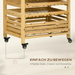 Outsunny Obsthalter Mit Rädern, Gemüseregal Mit 5 Regalen, Obstkorbständer, Aufbewahrungswagen, Für Gemüse, Obst, Bis 20 Kg Belastbar, Aus Tannenholz, Natur 14 Outsunny Obsthalter Mit Rädern, Gemüseregal Mit 5 Regalen, Obstkorbständer, Aufbewahrungswagen, Für Gemüse, Obst, Bis 20 Kg Belastbar, Aus Tannenholz, Natur -Mepalhom Geschaft d3770e8eb75c66c6685b5739e3f2d406