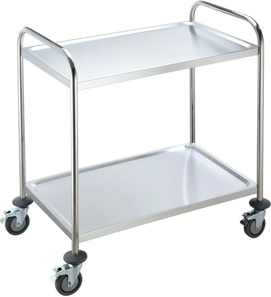 BPT Servierwagen Edelstahl Küchenwagen Auf Rollen Mit Runder Griff,rollwagen Für Restaurants Mit 4-Bremsräder 3 BPT Servierwagen Edelstahl Küchenwagen Auf Rollen Mit Runder Griff,rollwagen Für Restaurants Mit 4-Bremsräder