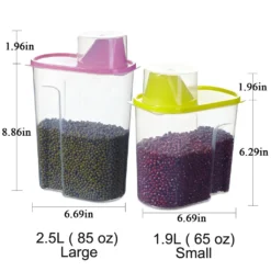 Vorratsdosen Set Mit Deckel, Aufbewahrungsbox Küche, Frischhaltedosen 2.5L & 1.9L BPA-frei Luftdicht Vorratsbehälter Mit Messbecher Kunststoff Schüttdosen Für Mehl Müsli (2 Stück) -Mepalhom Geschaft d747ed4719e3b9b57e729d7dcaaa38a3