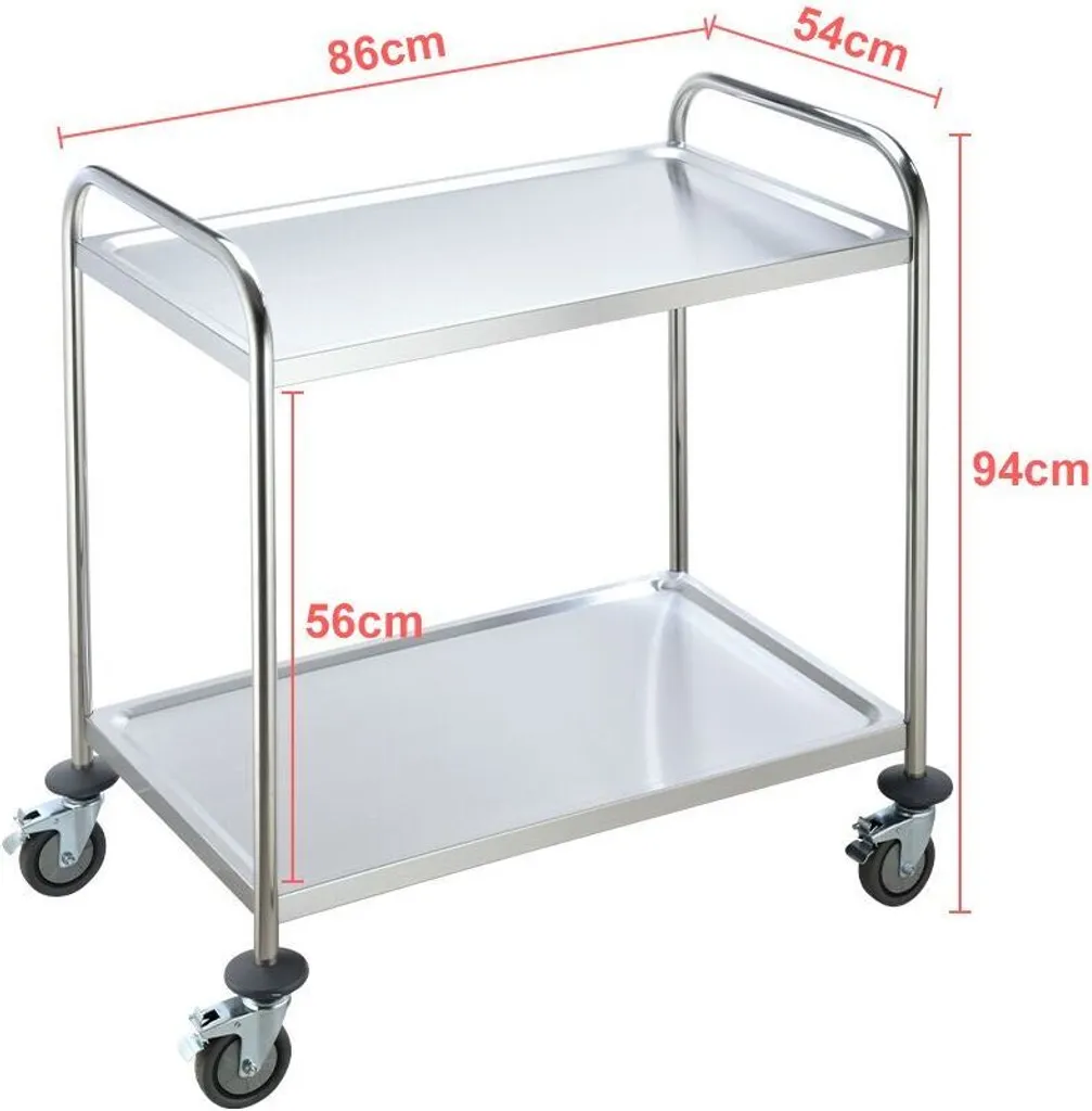 BPT Servierwagen Edelstahl Küchenwagen Auf Rollen Mit Runder Griff,rollwagen Für Restaurants Mit 4-Bremsräder 7 BPT Servierwagen Edelstahl Küchenwagen Auf Rollen Mit Runder Griff,rollwagen Für Restaurants Mit 4-Bremsräder – Bild 5