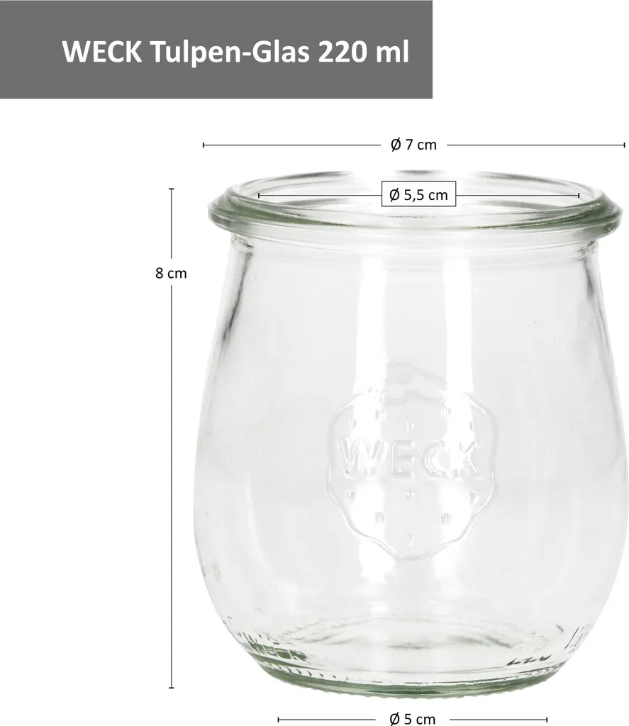 MamboCat 12er Set Weckgläser Tulpenglas Mit Frischhalte-Deckel 220ml + Rezeptheft 8 MamboCat 12er Set Weckgläser Tulpenglas Mit Frischhalte-Deckel 220ml + Rezeptheft – Bild 6