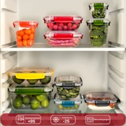 Uandu Lock & Fresh 5er Vorratsdosen Set, Frischhaltedosen Mit Deckel Für Lebensmittel, Mikrowellen-, Und Gefriergeeignet, Vorratsdosen Mit Deckel, Meal Prep Boxen, Aufbewahrungsbox Küche - Rot -Mepalhom Geschaft da598d75cc3c58373fe51e72fe6be9af