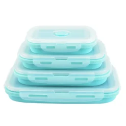 Faltbare Frischhaltedosen, 4 PCS Kitchen Vorratsdosen Set Faltbare Brotbox Silikon Zusammenklappbaren Container, Camping Schüssel Faltbar Set, Frischhalteboxen Für Kühlschränke -Mepalhom Geschaft db9dd28210e86bf7b807d23b6691d28b