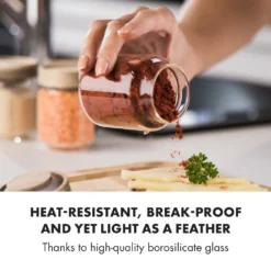 Klarstein Glaswerk Cassia Gewürzgläser Vorratsgläser Gewürzgläserset , 6 X 130 Ml , Borosilikatglas , Deckel Aus Akazienholz , Stapelbares Design , Luftdichte Aufbewahrung 12 Klarstein Glaswerk Cassia Gewürzgläser Vorratsgläser Gewürzgläserset , 6 X 130 Ml , Borosilikatglas , Deckel Aus Akazienholz , Stapelbares Design , Luftdichte Aufbewahrung -Mepalhom Geschaft dd908307388975b9f7f6b27736388842