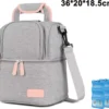 Kühltasche Für Muttermilch, Babyflasche, Wasserdicht, Für Gefrierschrank, Mama, Reiserucksack, Tragbar, Wärmeisoliert, Lunchbox Für Damen, Herren, Kinder, Große Kapazität, Handtasche,Grey -Mepalhom Geschaft de351ff4c5e74d94b6fd2100e6941302