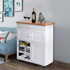 COSTWAY Servierwagen Küchenschrank Küchenwagen Küchentrolley Beistellwagen Küchenregal Rollwagen Weinregal Weinschrank Holz Weiss 10 COSTWAY Servierwagen Küchenschrank Küchenwagen Küchentrolley Beistellwagen Küchenregal Rollwagen Weinregal Weinschrank Holz Weiss -Mepalhom Geschaft e14c0d994a6acfa660a0c3e398bf69b3
