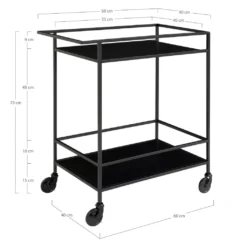 House Nordic Vita Servierwagen Schwarz | Barwagen Mit Rollen Inkl. Bremsen | Schlichtes Metallgestell Im Industrie-Design -Mepalhom Geschaft e325bb9ca11694af607b06bc1a545c9a