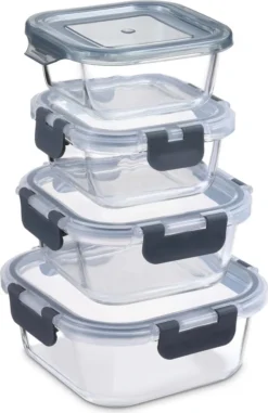 PIE LOCK Frischhaltedosen Set 24 Teilig - Frischhalte Dosen Glasdose Eckig Vorratsdosen - In Transparent Mit Grau Mikrowellengeeignete Frischhaltedose Essensbox Für Lebensmittel BPA-Frei 12 PIE LOCK Frischhaltedosen Set 24 Teilig - Frischhalte Dosen Glasdose Eckig Vorratsdosen - In Transparent Mit Grau Mikrowellengeeignete Frischhaltedose Essensbox Für Lebensmittel BPA-Frei -Mepalhom Geschaft e64d4b16850dea96730b85e8041d5c10