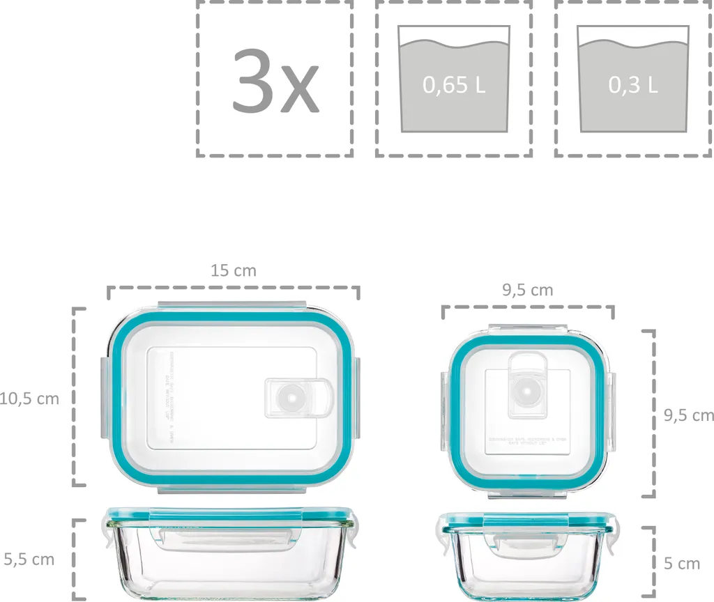 Sänger Frischhaltedosen Set Aus Glas 12er Set 6 Sänger Frischhaltedosen Set Aus Glas 12er Set – Bild 4