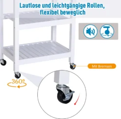 HOMCOM Servierwagen, Küchenwagen Mit Handtuchhalter, Küchentrolley, Beistellwagen Mit Schublade, Weiß, 64 X 39 X 84,5 Cm 13 HOMCOM Servierwagen, Küchenwagen Mit Handtuchhalter, Küchentrolley, Beistellwagen Mit Schublade, Weiß, 64 X 39 X 84,5 Cm -Mepalhom Geschaft eeb272aa0b98914c7cdbfa03038a2ad7